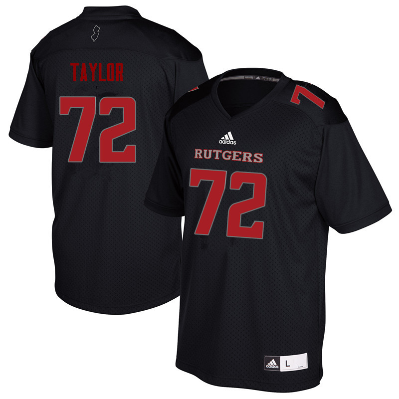 Men #72 Manny Taylor Rutgers Scarlet Knights College Football Jerseys Sale-Black